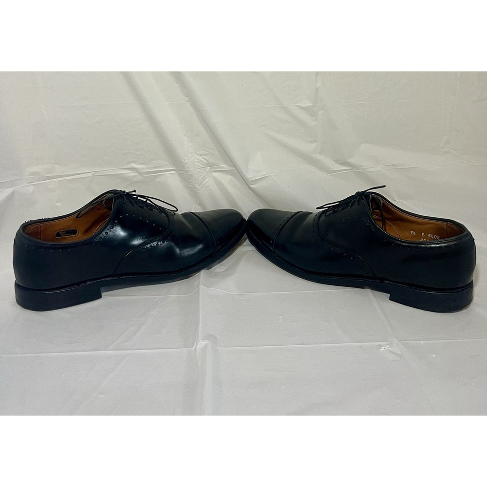 Allen Edmonds 9.5 B Mens Dress Shoes Hale Black Leather Brocade Oxfords ($425) - Picture 12 of 15